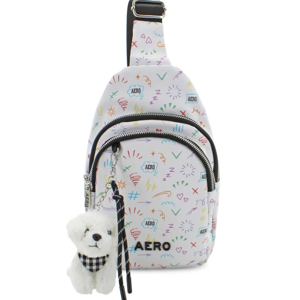 Aeropostale Alexa Sling With Plush Dog Bag Clip