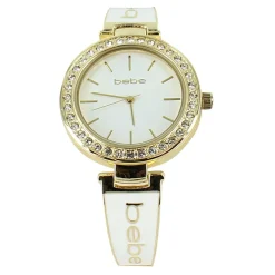 bebe Enameled Watch With Coordinating Bangles