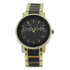 bebe Enameled Watch With Coordinating Bangles