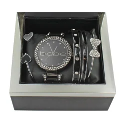 bebe Faux-Diamond Watch And Bangle Set
