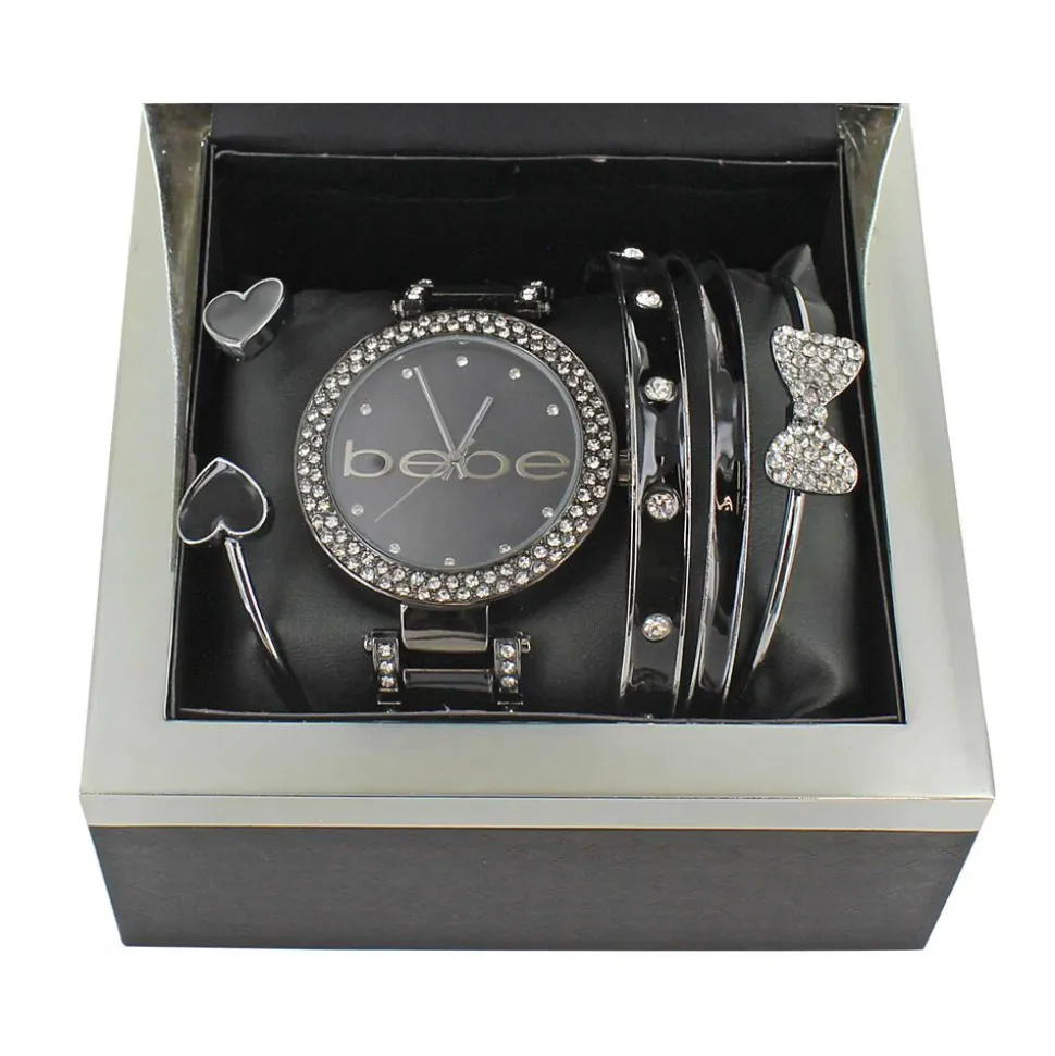 bebe Faux-Diamond Watch And Bangle Set