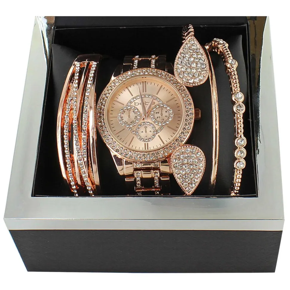 bebe Faux-Diamond Watch And Bangle Set