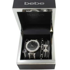 bebe Faux-Diamond Watch And 4-Piece Bracelet Set