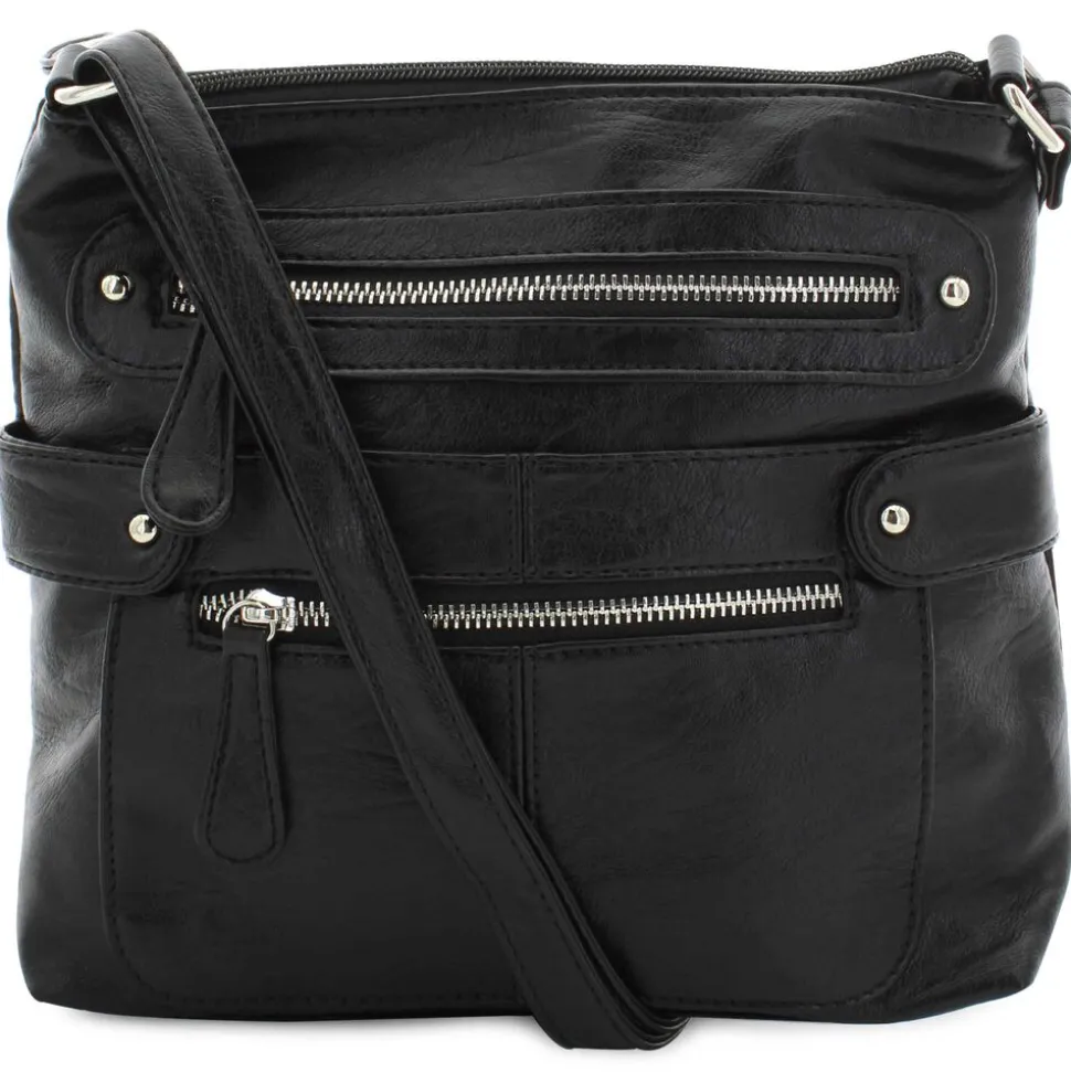 Braciano North/South Top-Zip Crossbody