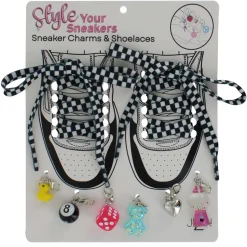 Checkerboard-Themed Sneaker Charms & Shoelaces