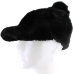 Couture Gems Fluffy Cap With Faux-Fur Pom
