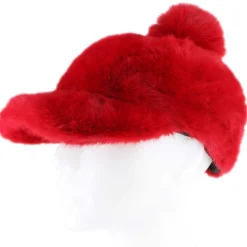 Couture Gems Fluffy Cap With Faux-Fur Pom