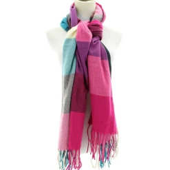 Couture Gems Plaid Oblong Scarf & Knit Hat Set