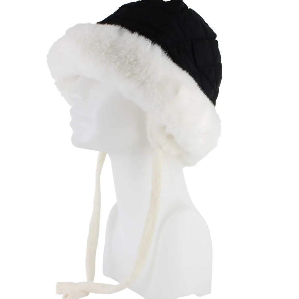 Couture Gems Quilted Bucket Hat With Faux-Fur