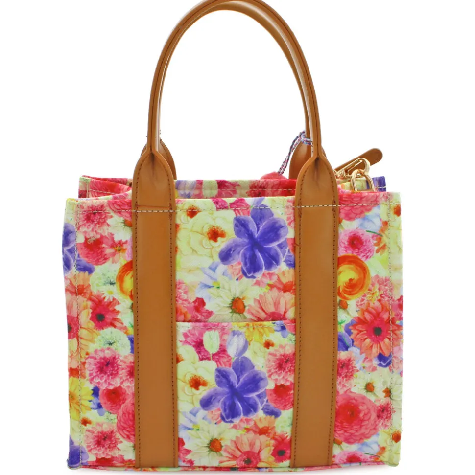 Emperia Floral Tote With Faux-Leather Trim