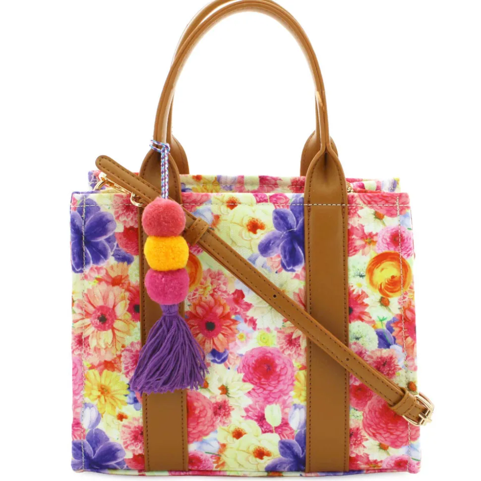 Emperia Floral Tote With Faux-Leather Trim