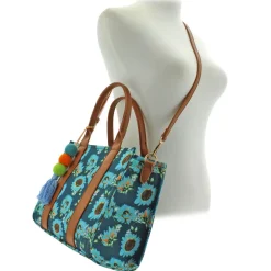 Emperia Floral Tote With Faux-Leather Trim