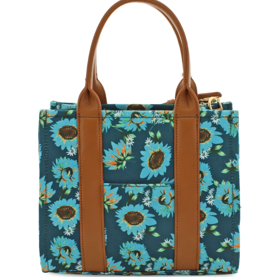 Emperia Floral Tote With Faux-Leather Trim