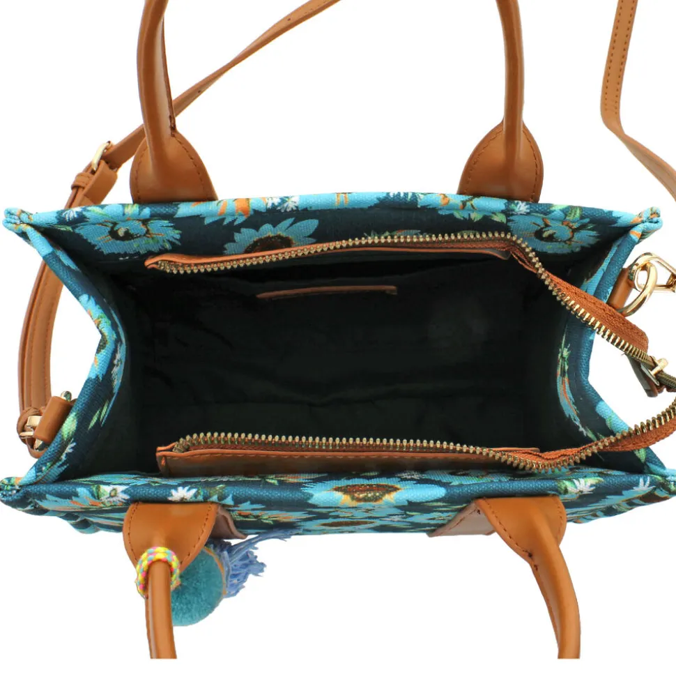 Emperia Floral Tote With Faux-Leather Trim