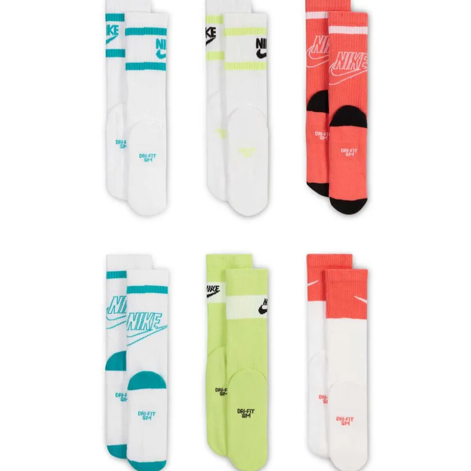 Kids' Nike Cushioned Crew SIZE 5Y-7Y 6-PAIR PACK