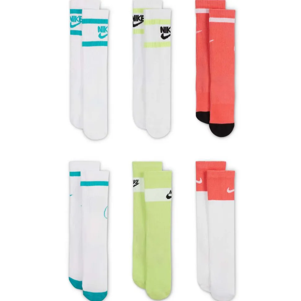 Kids' Nike Cushioned Crew SIZE 3Y-5Y 6-PAIR PACK