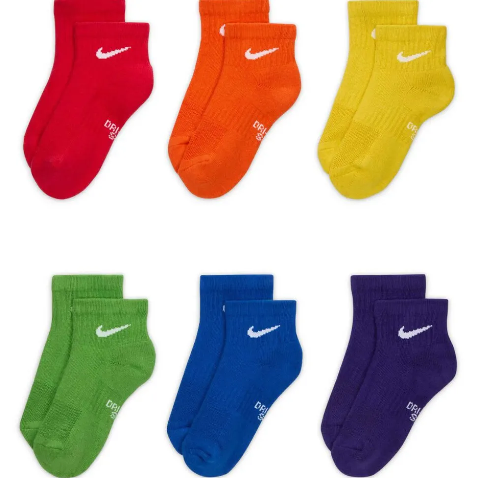 Kids' Nike Everyday Cushioned Ankle 6-Pair Pack