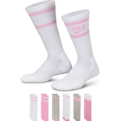 Kids' Nike Everyday Logo Stripe Crew 6-Pair Pack