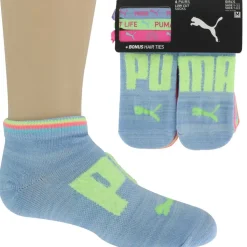 Kids' PUMA Low-Cut 6-Pair Pack And Bonus Hair Ties