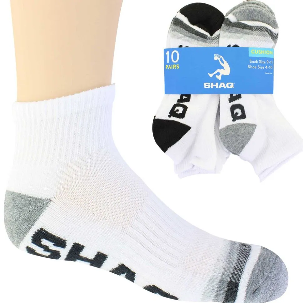 Kids' Shaq Cushioned Striped Quarter 10 For $10