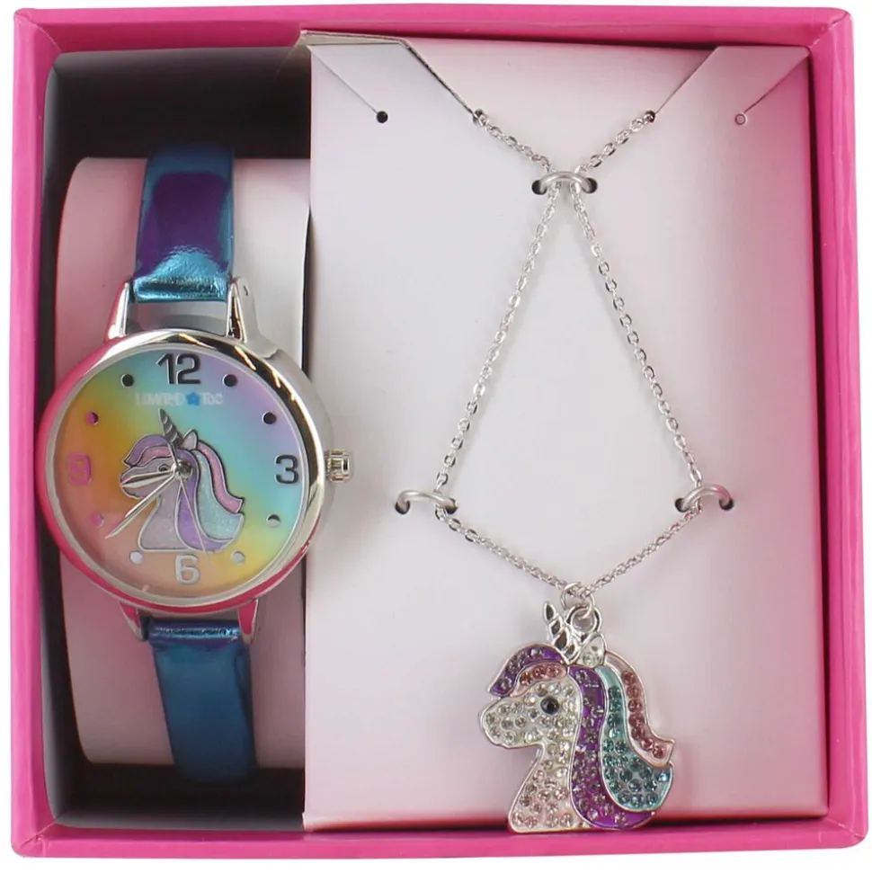 Limited Too Unicorn Watch And Necklace Set