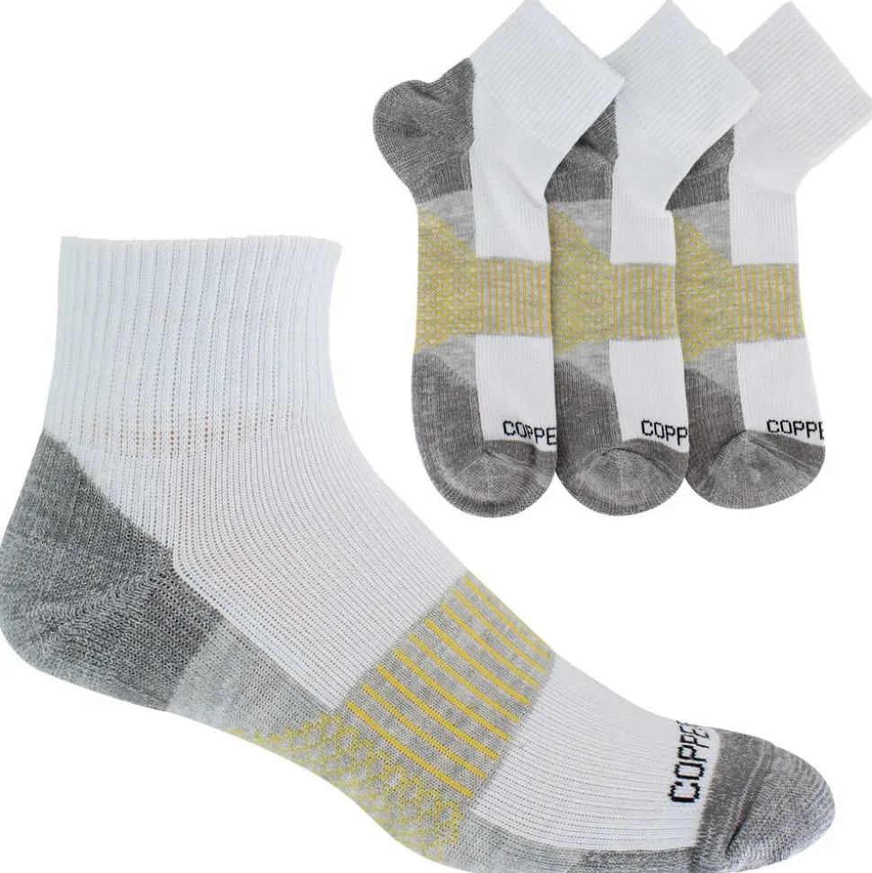 Men's Copper Fit Quarter Crew Work Socks 3 Pairs
