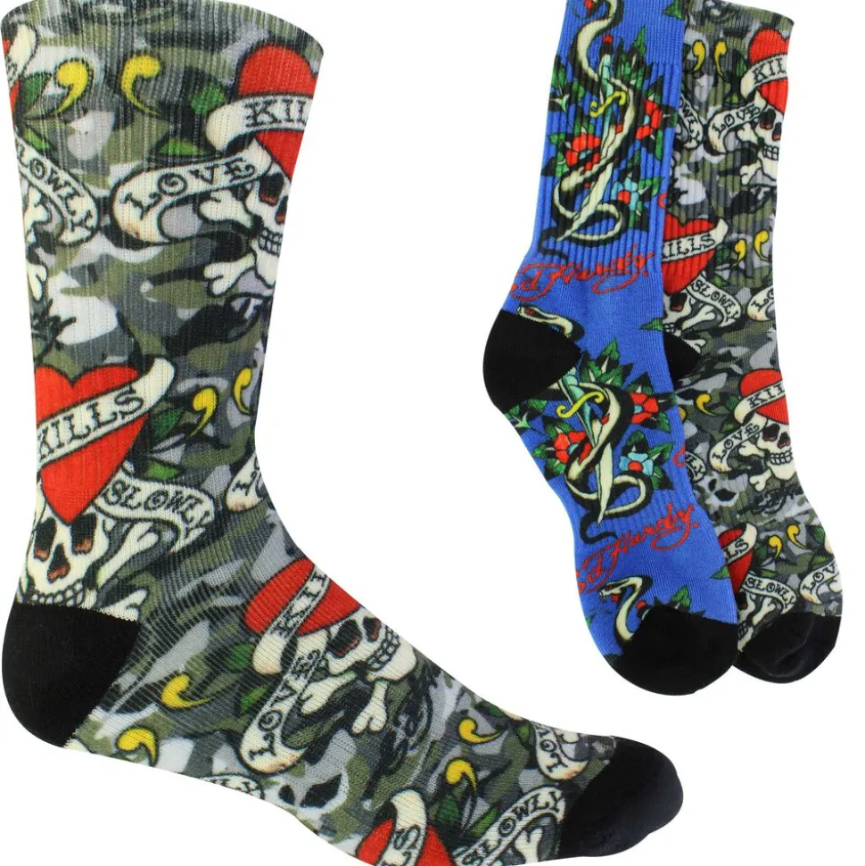 Men's Ed Hardy Cushioned Crew 2-Pair Pack