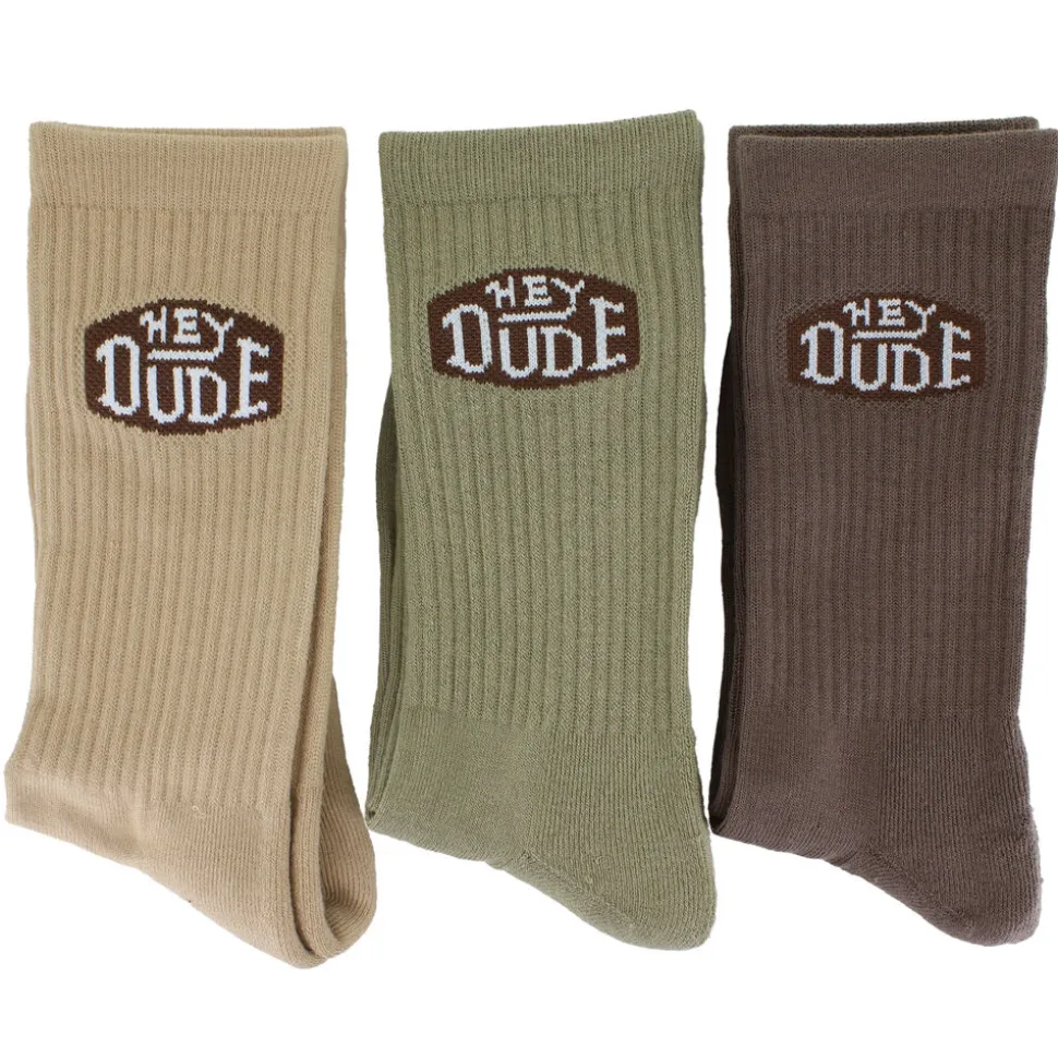 Men's HEYDUDE Crew 3-Pair Pack