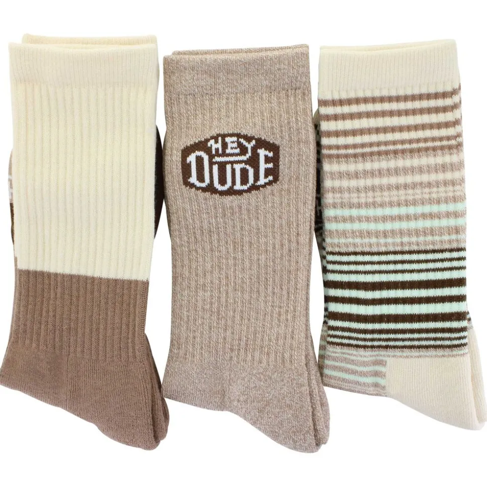 Men's HEYDUDE Multi-Striped Crew 3-Pair Pack