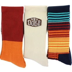 Men's HEYDUDE Multi-Striped Crew 3-Pair Pack