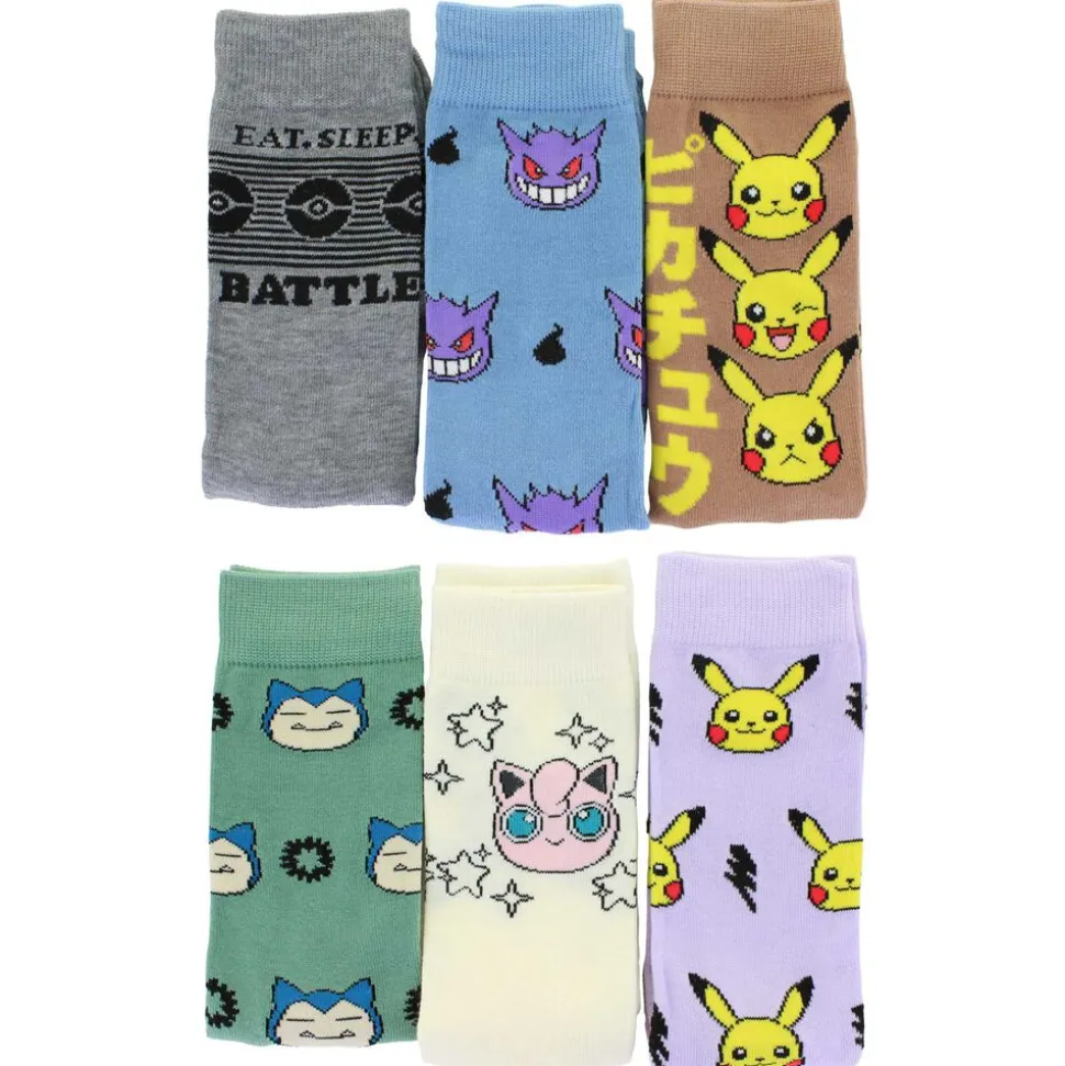 Men's Pokemon Casual Crew 6-Pair Pack