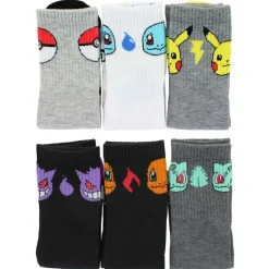 Men's Pokemon Quarter 6-Pair Pack