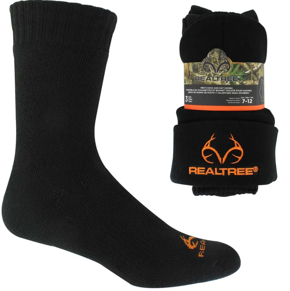 Men's Realtree Sock and Beanie Combo 3-Pair Pack