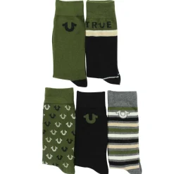 Men's True Religion Color Block Crew 5-Pair Pack