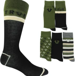 Men's True Religion Color Block Crew 5-Pair Pack