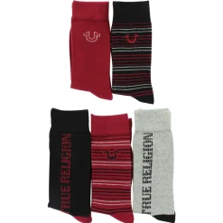 Men's True Religion Striped Crew 5-Pair Pack