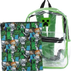 MINECRAFTClear Backpack With Laptop Case