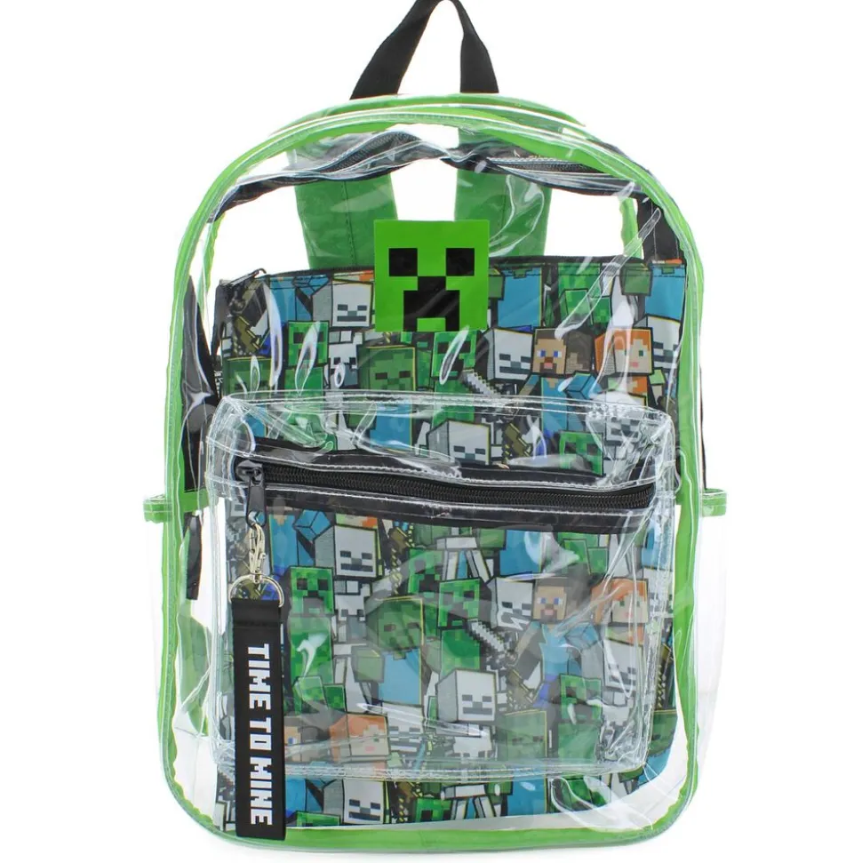 MINECRAFTClear Backpack With Laptop Case