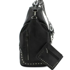 Sam & Hadley Studded Sling With Clip-On Pouch