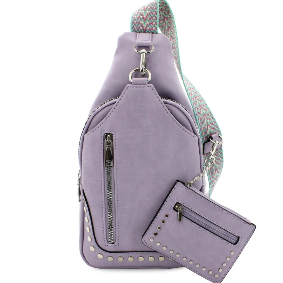 Sam & Hadley Studded Sling With Clip-On Pouch