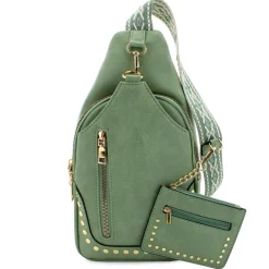Sam & Hadley Studded Sling With Clip-On Pouch