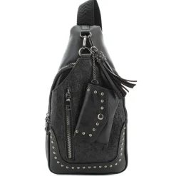 Sam & Hadley Tooled Sling With Clip-on Pouch