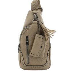 Sam & Hadley Tooled Sling With Clip-on Pouch