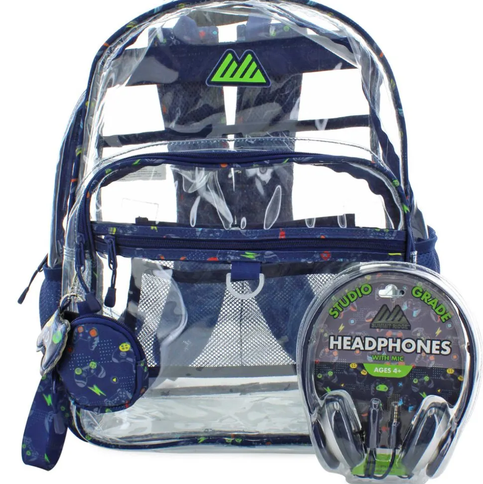 Summit Ridge Gamer Clear Backpack Set