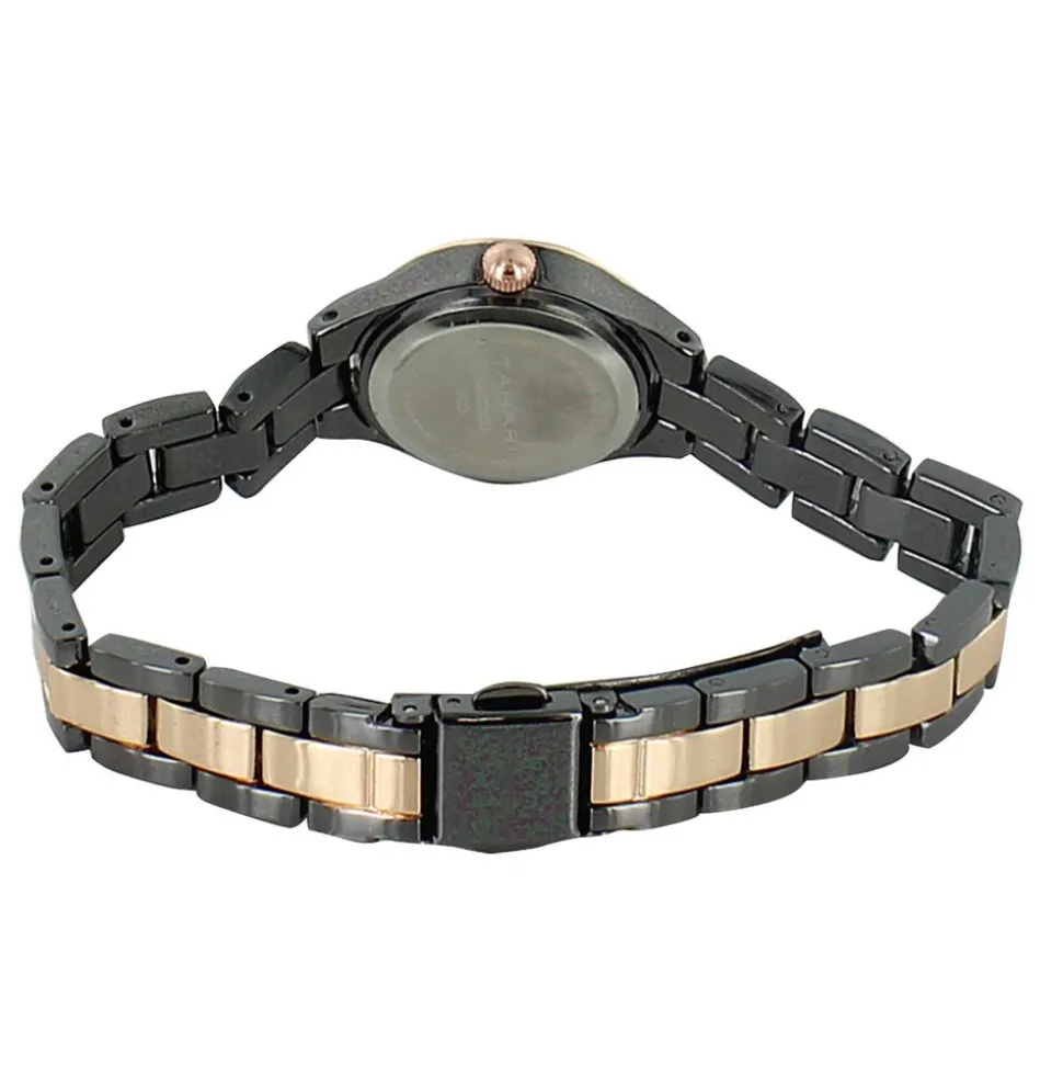 Tahari Duotone Watch With Faux-Diamond Accents