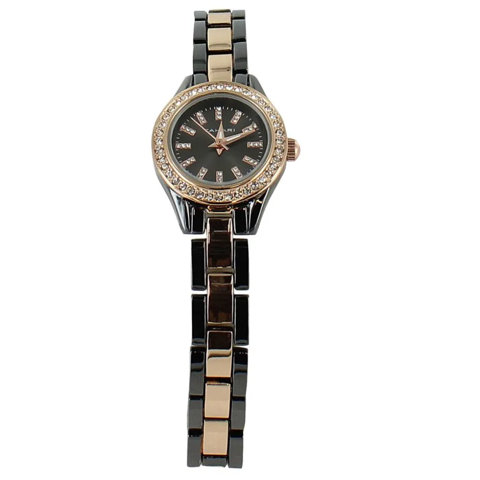 Tahari Duotone Watch With Faux-Diamond Accents