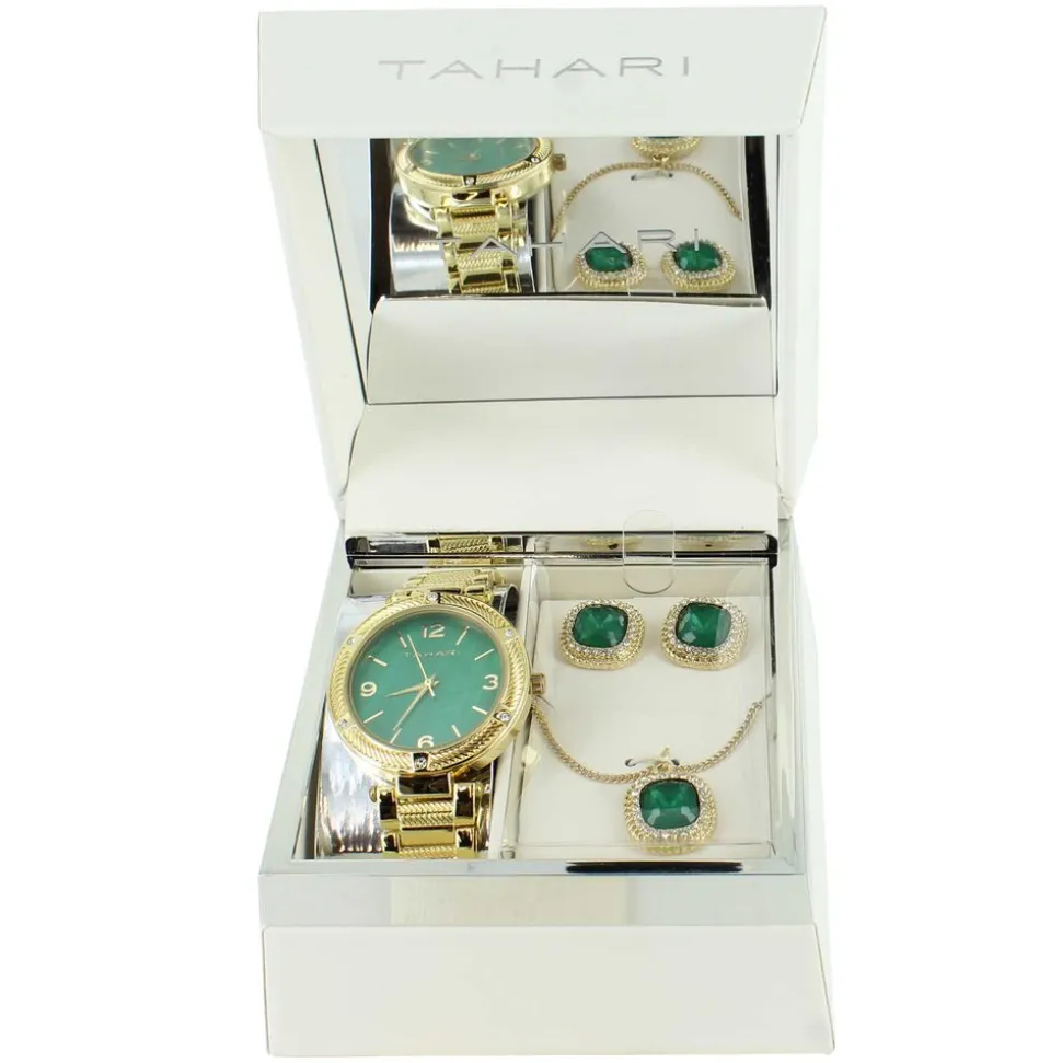 Tahari Watch With Matching Necklace And Earrings