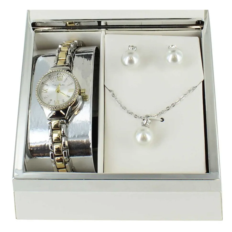 Tahari Watch With Matching Necklace And Earrings