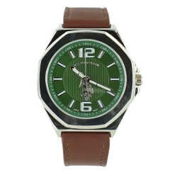 U.S. Polo Association Watch With Faux-Leather Band