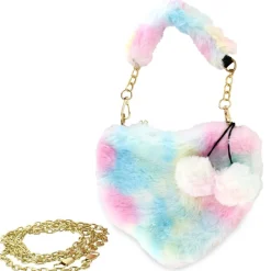 Willow & Ruby Multicolored Plush Heart Bag